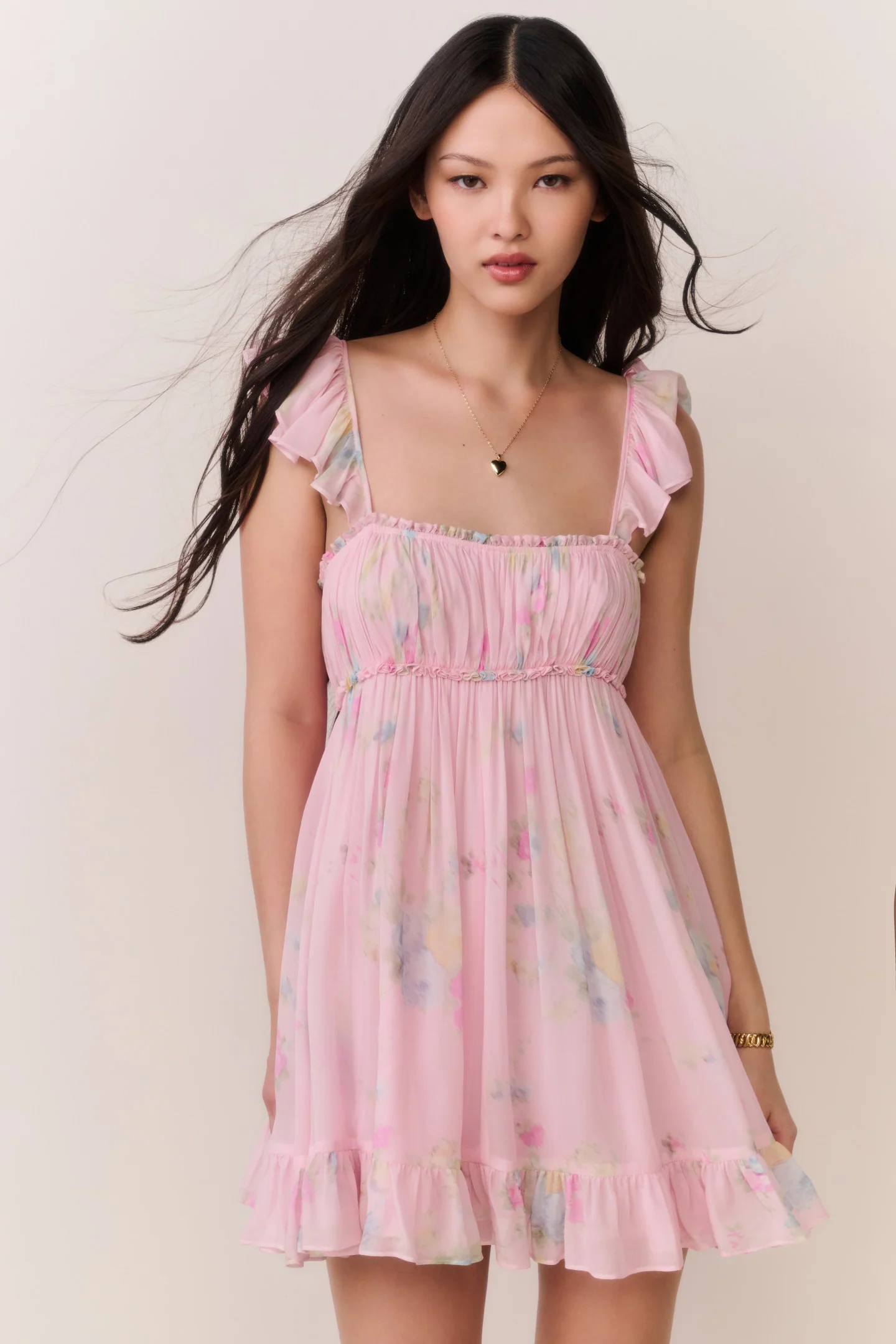 Zanira Floral Chiffon Mini Dress - Image 2