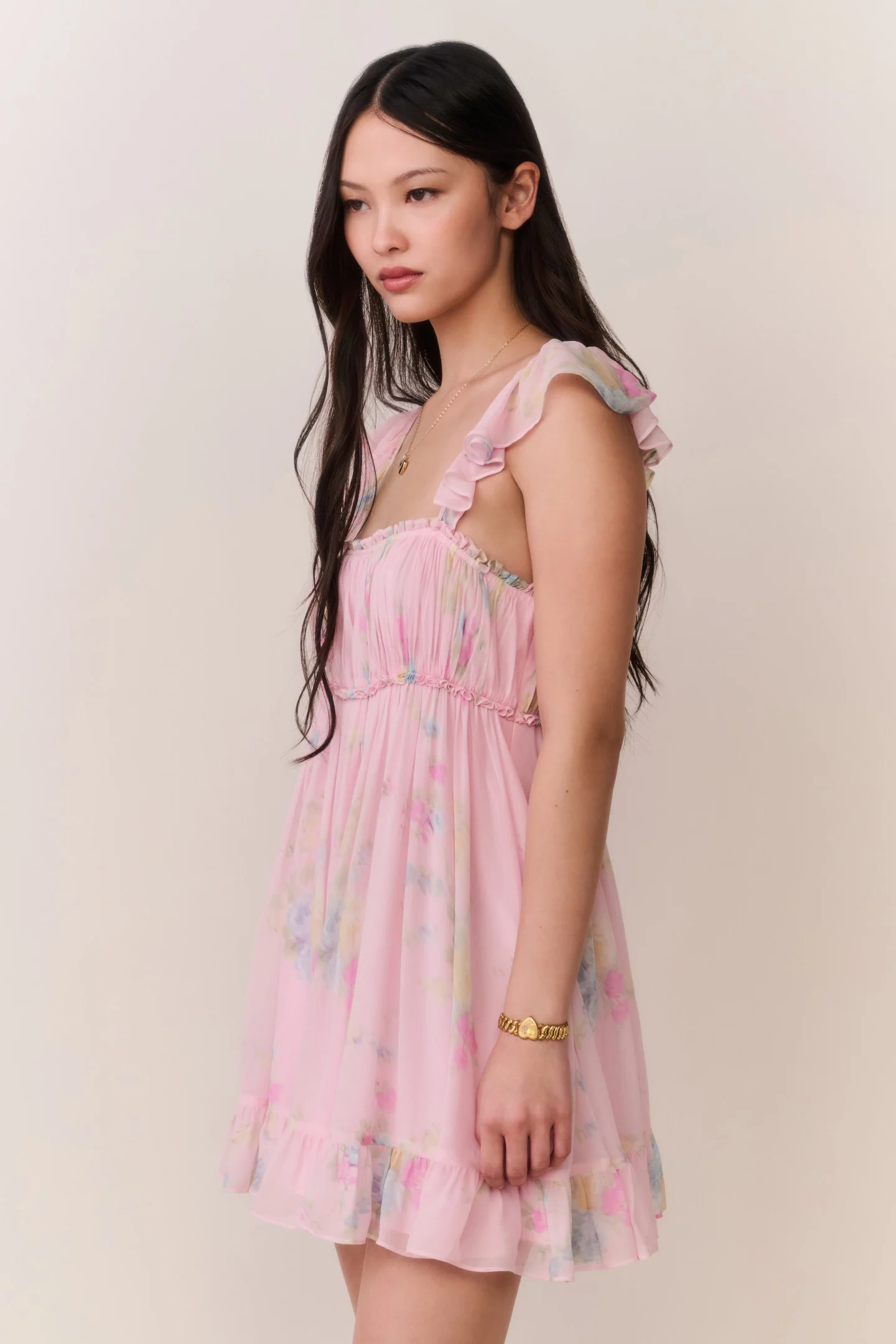 Zanira Floral Chiffon Mini Dress - Image 5