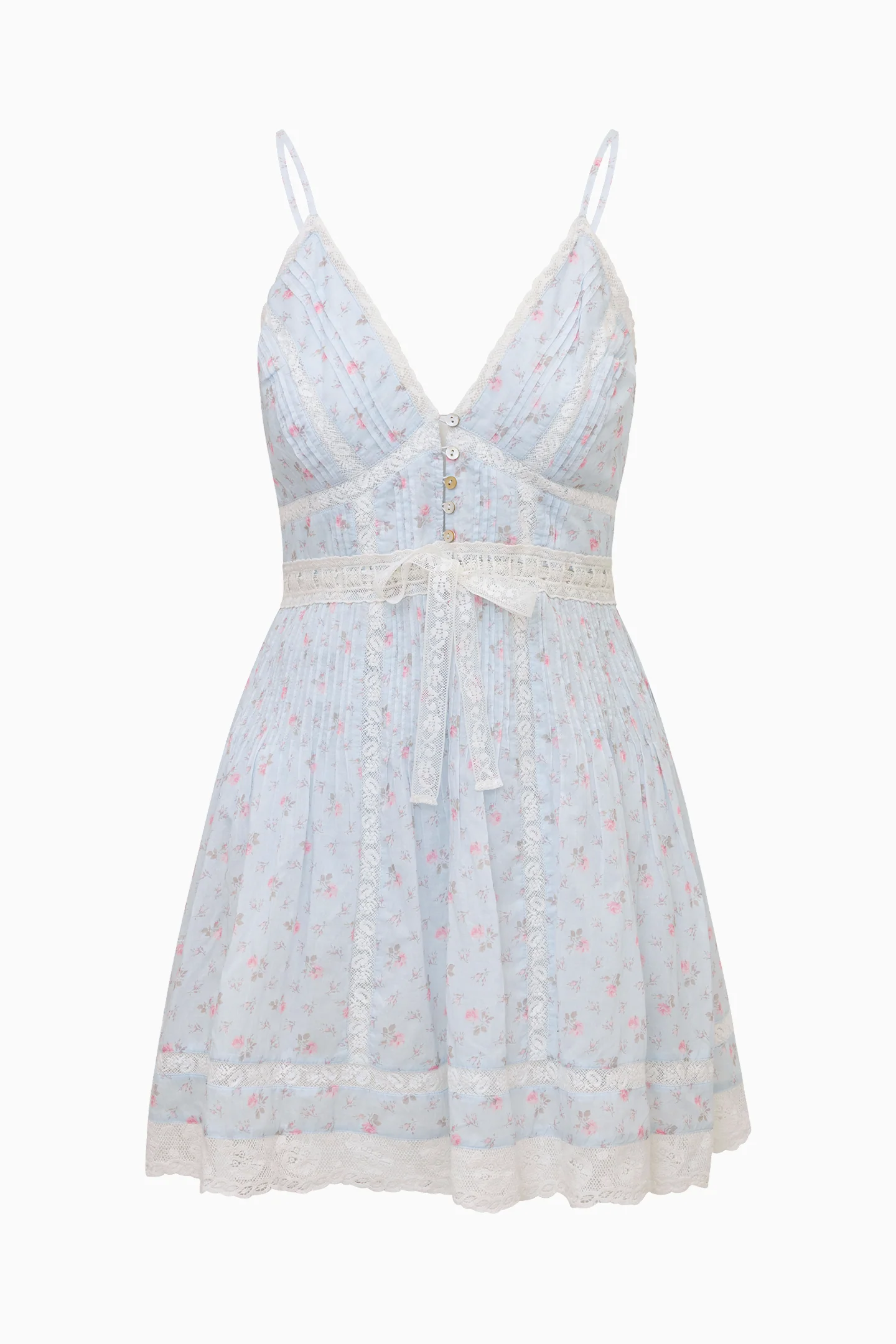 Zirelle Floral Cotton Lace-Trimmed Mini Dress - Image 6