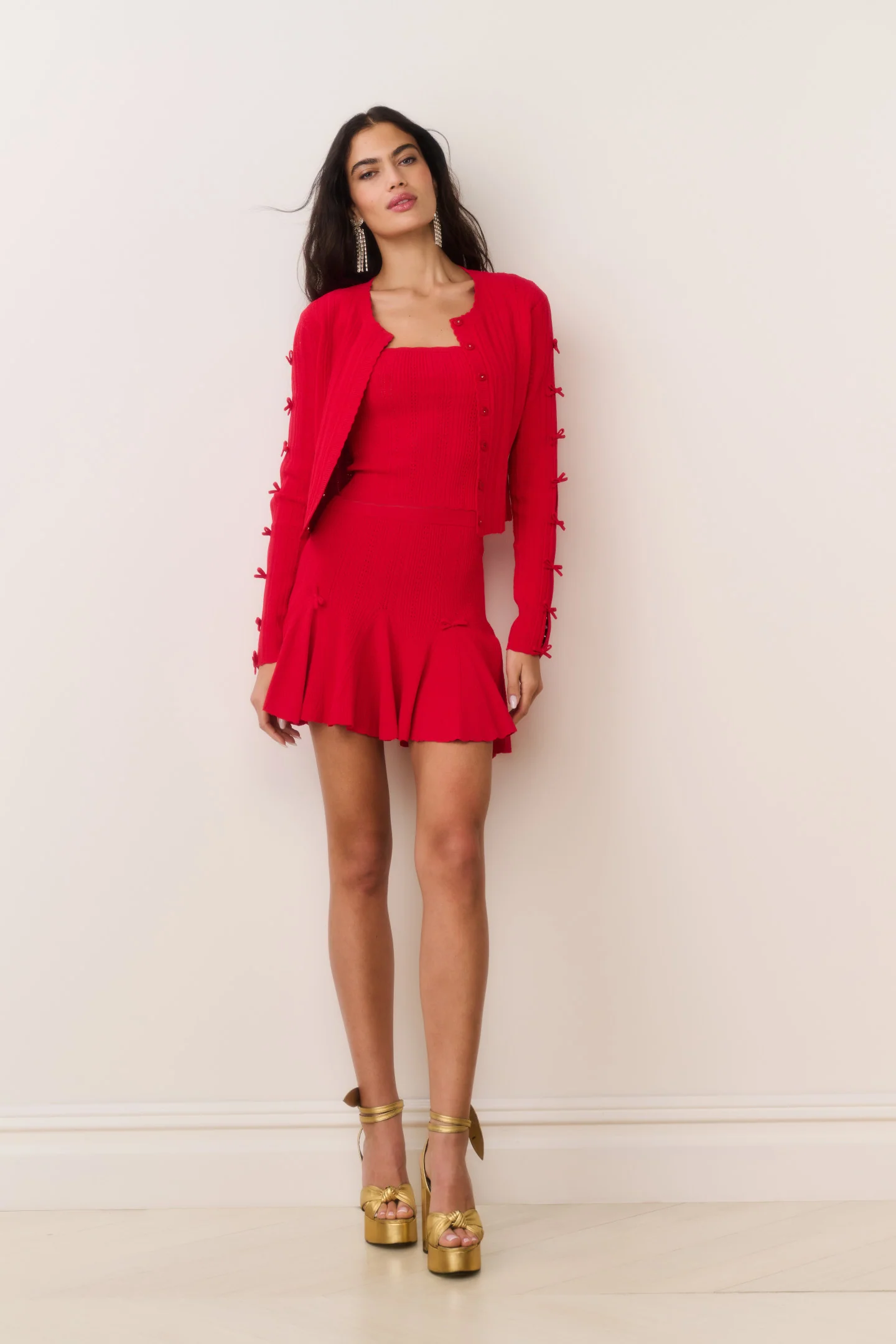 Zoriah Rib Pointelle Knit Cardigan - Image 2