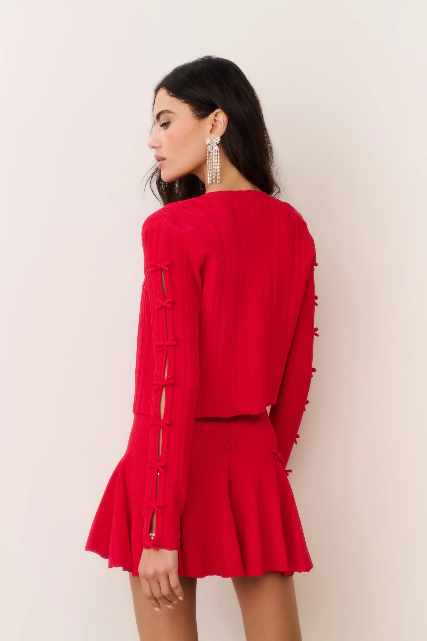 Zoriah Rib Pointelle Knit Cardigan - Image 4
