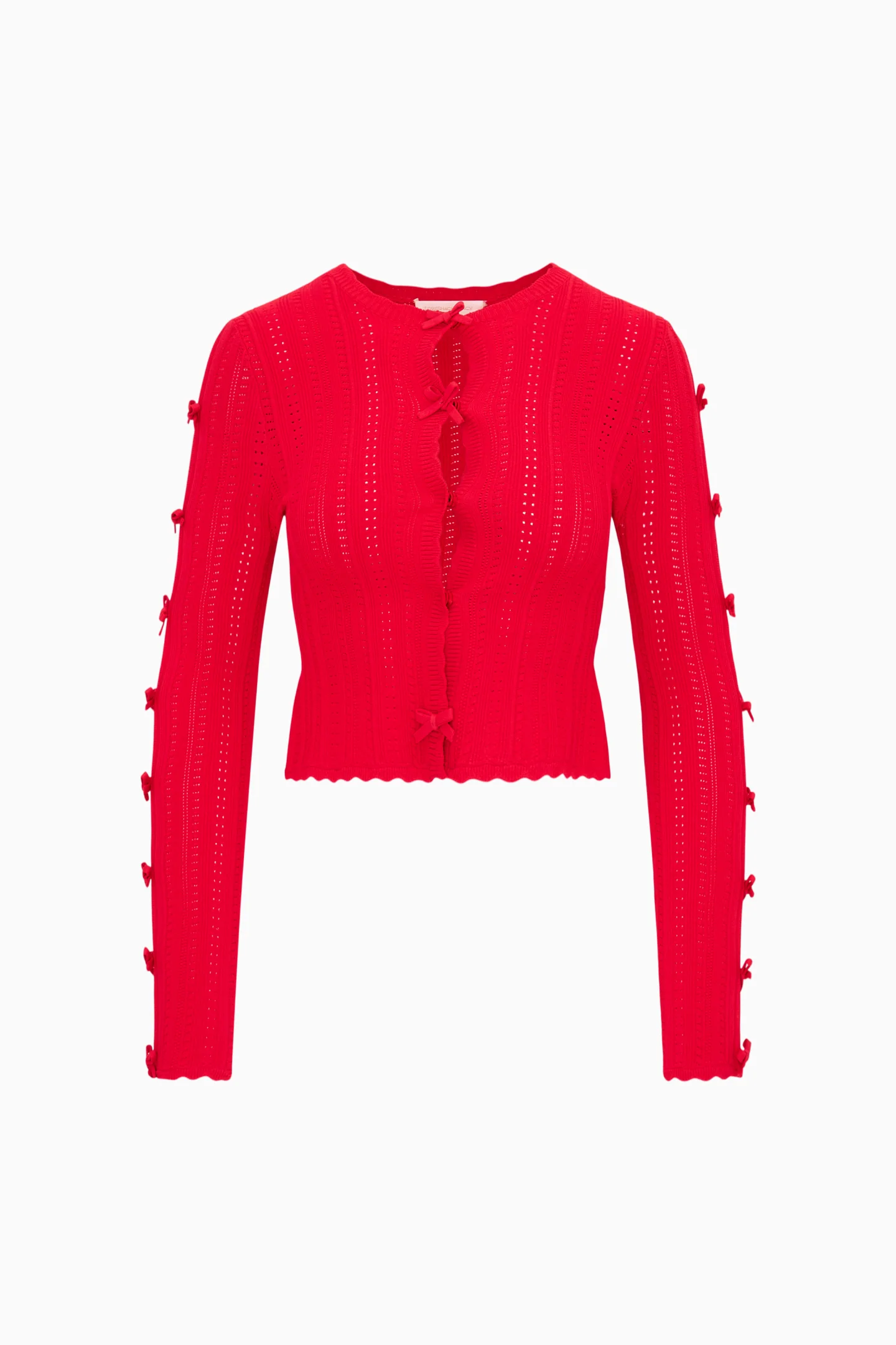 Zoriah Rib Pointelle Knit Cardigan - Image 5